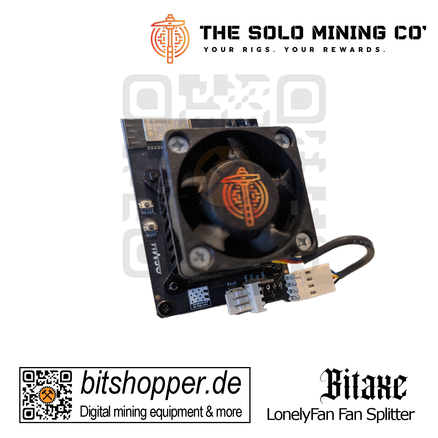 Bitaxe LonelyFan Lüfterverteiler montiert